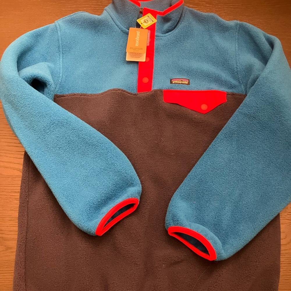 NYT Patagonia synchilla snap-t fleece pullover boys size L (12)